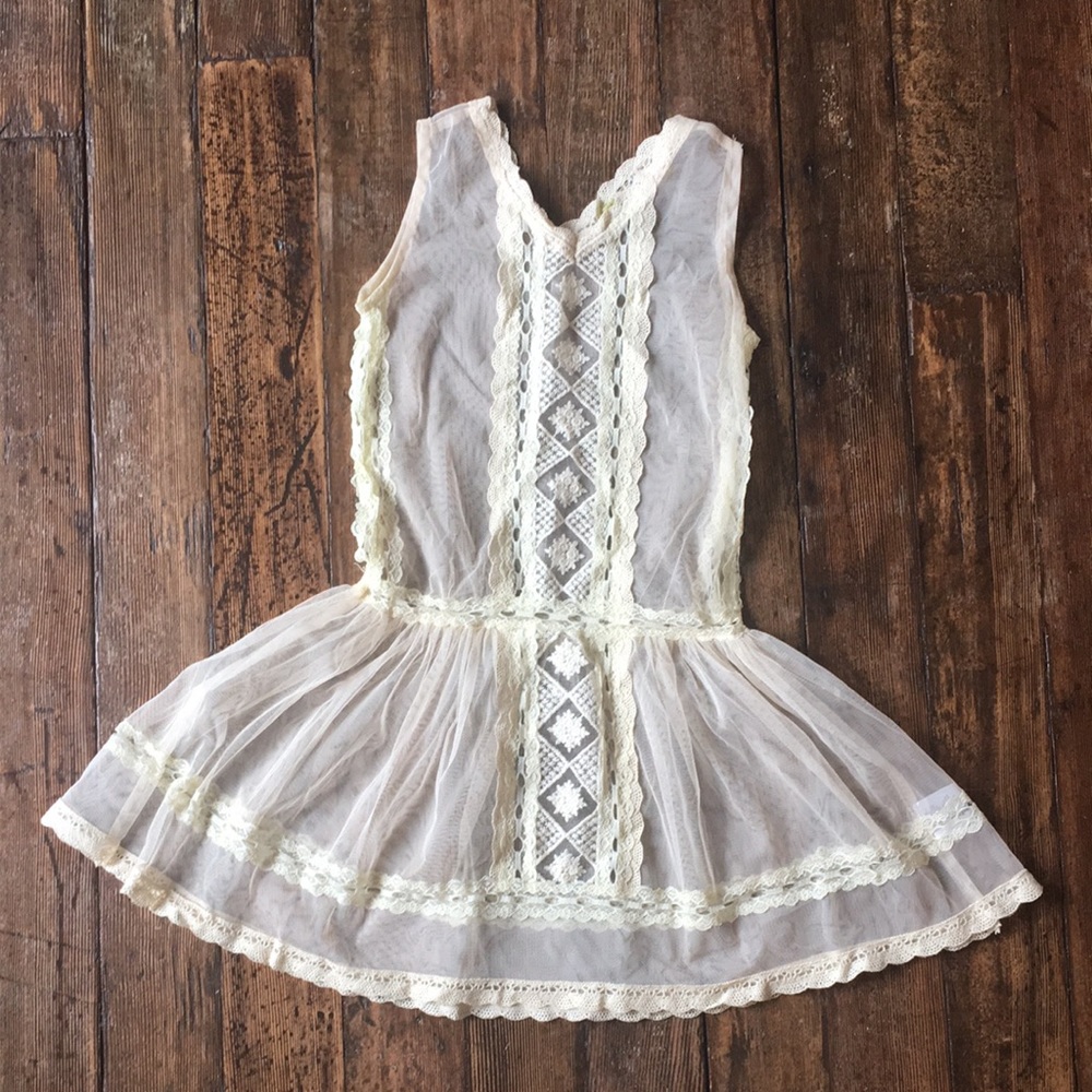 Cream lace summer/ flower girl dress